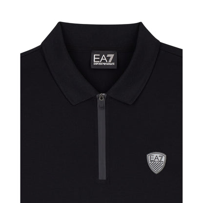 Polo Uomo Nera, elasticizzata con zip e logo scudo