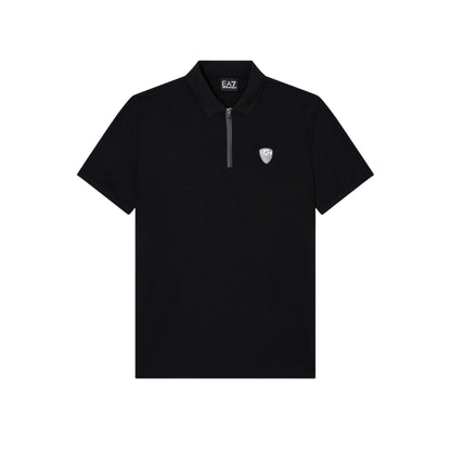 Polo Uomo Nera, elasticizzata con zip e logo scudo