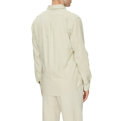 Camicia Uomo in lino e viscosa, con colletto classico e taschino