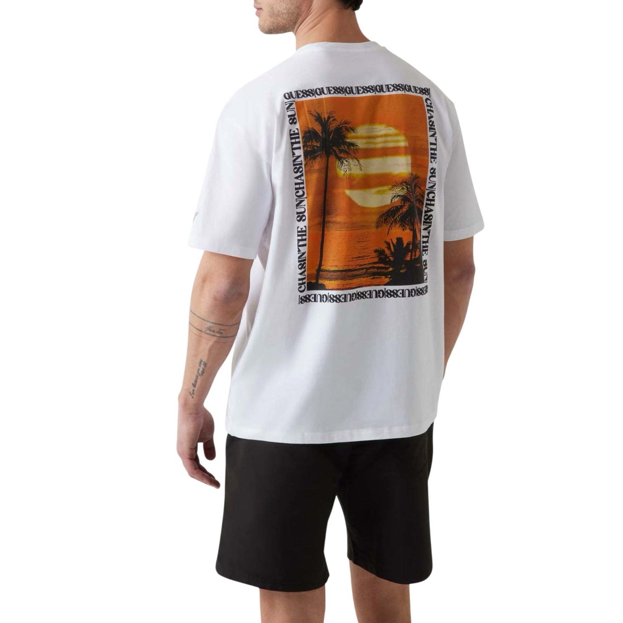 T-shirt Uomo over, con maxi stampa posteriore e scollatura girocollo