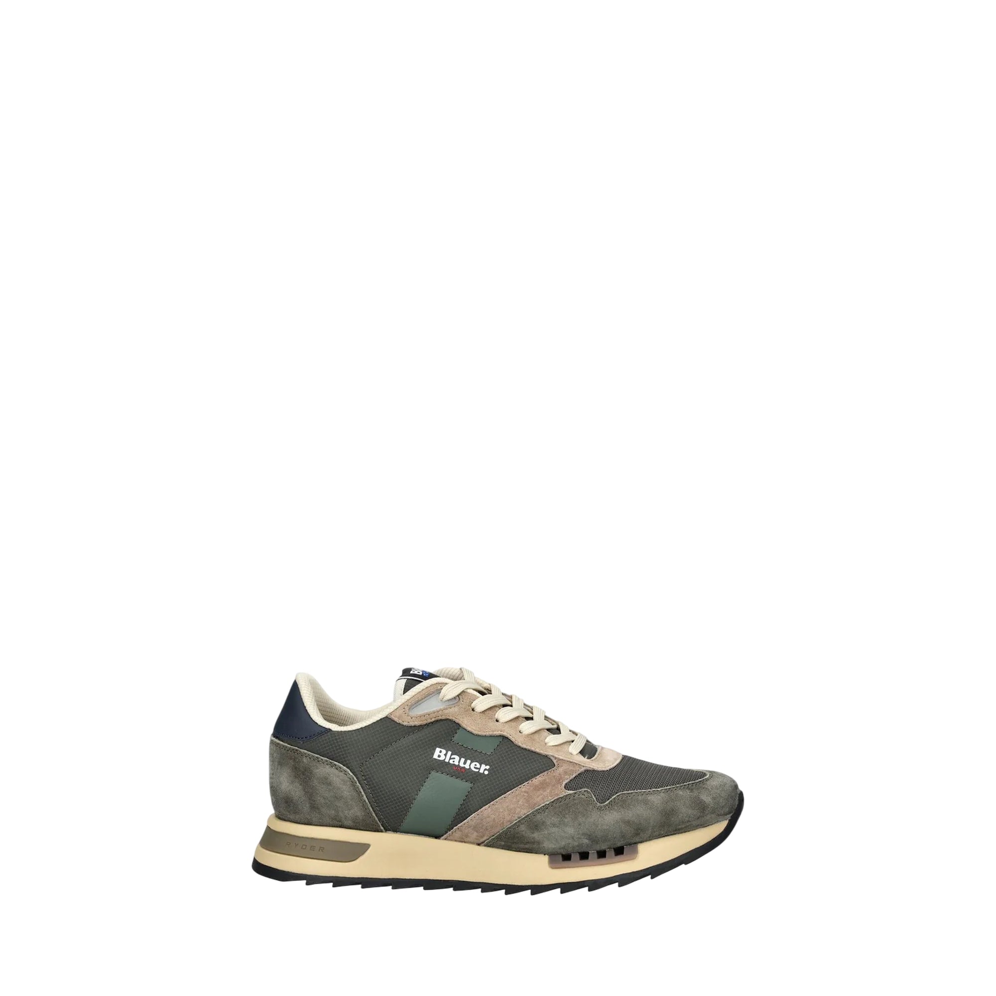 Sneakers Uomo Ryder Verde, con tomaia in pelle e tessuto
