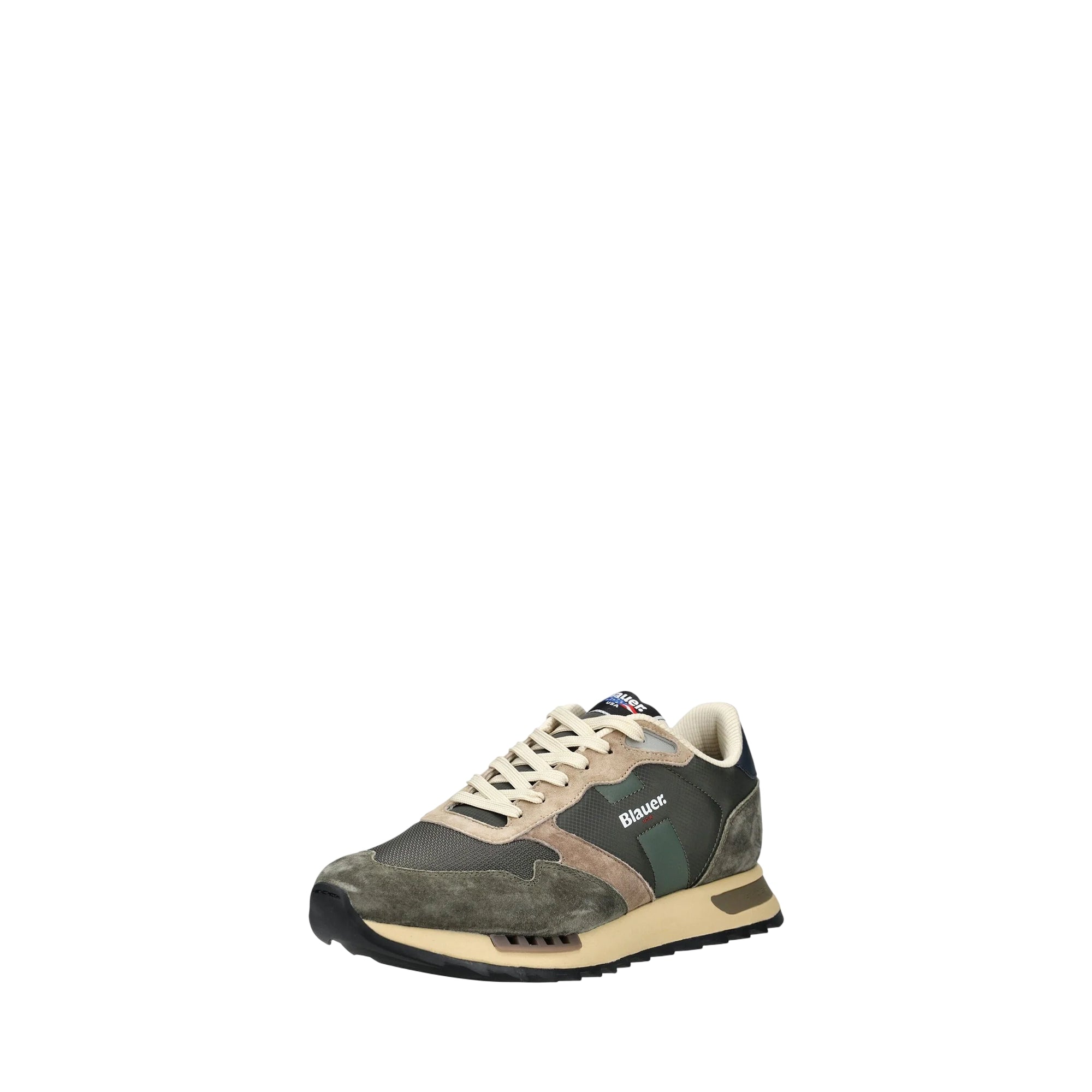Sneakers Uomo Ryder Verde, con tomaia in pelle e tessuto