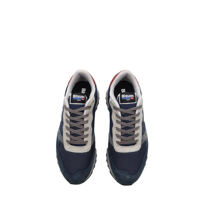 Sneakers Uomo Ryder Blu, con tomaia in pelle e tessuto