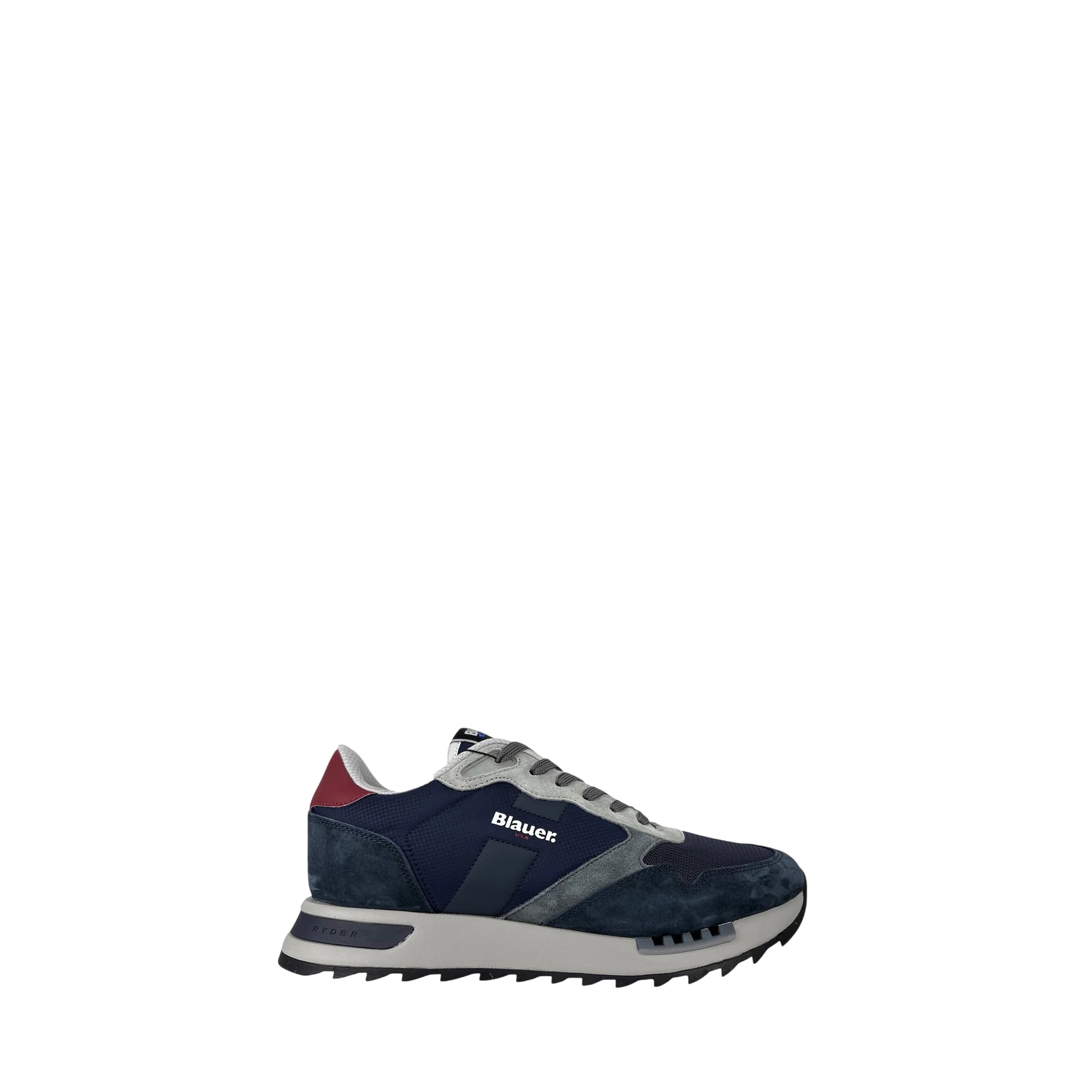 Sneakers Uomo Ryder Blu, con tomaia in pelle e tessuto