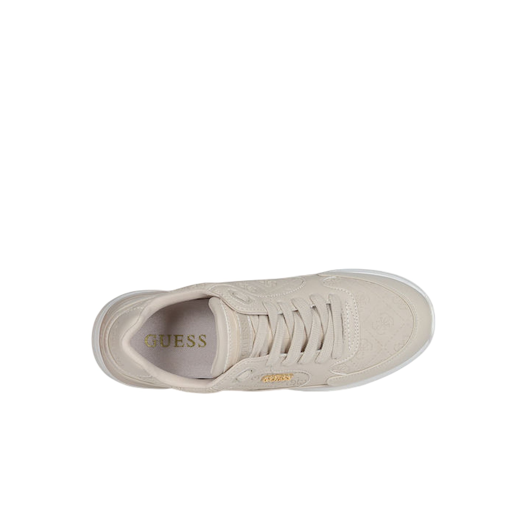 Sneakers Donna con logo inciso Beige