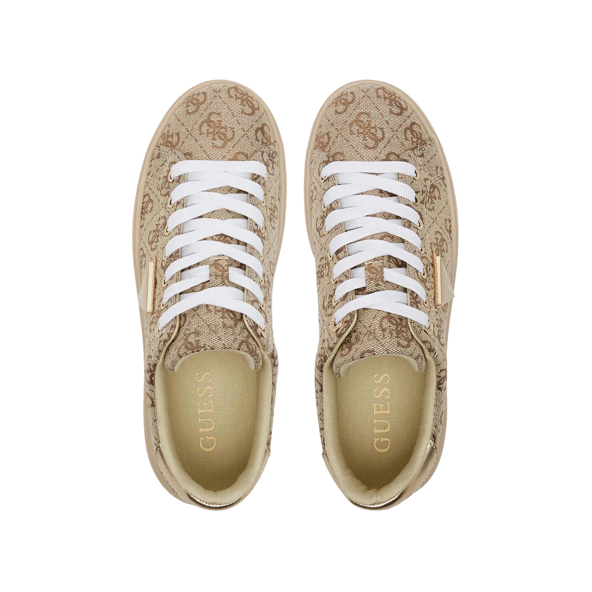 Guess Sneakers Donna Beige con logo all over