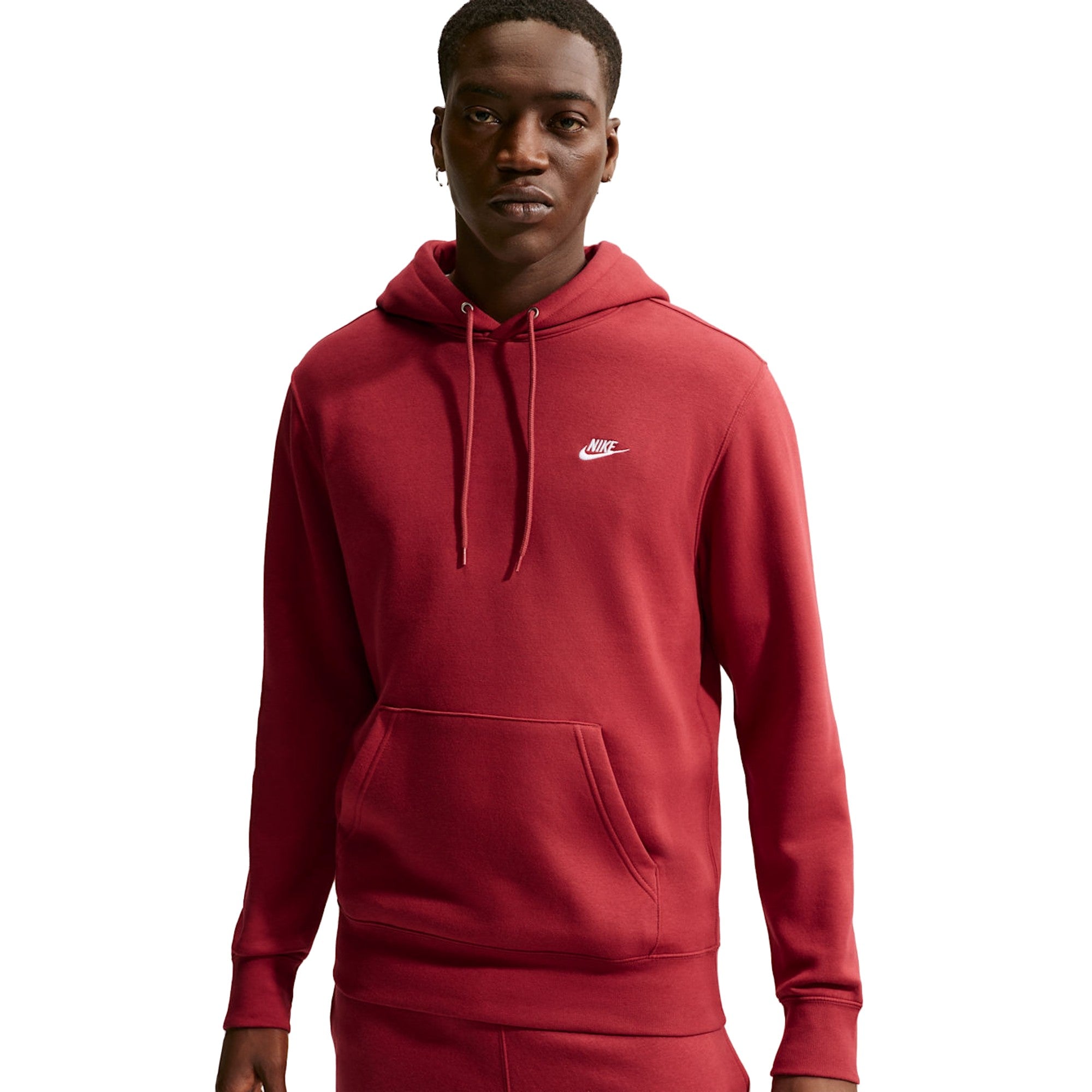 Felpa Uomo in pile con cappuccio Rosso