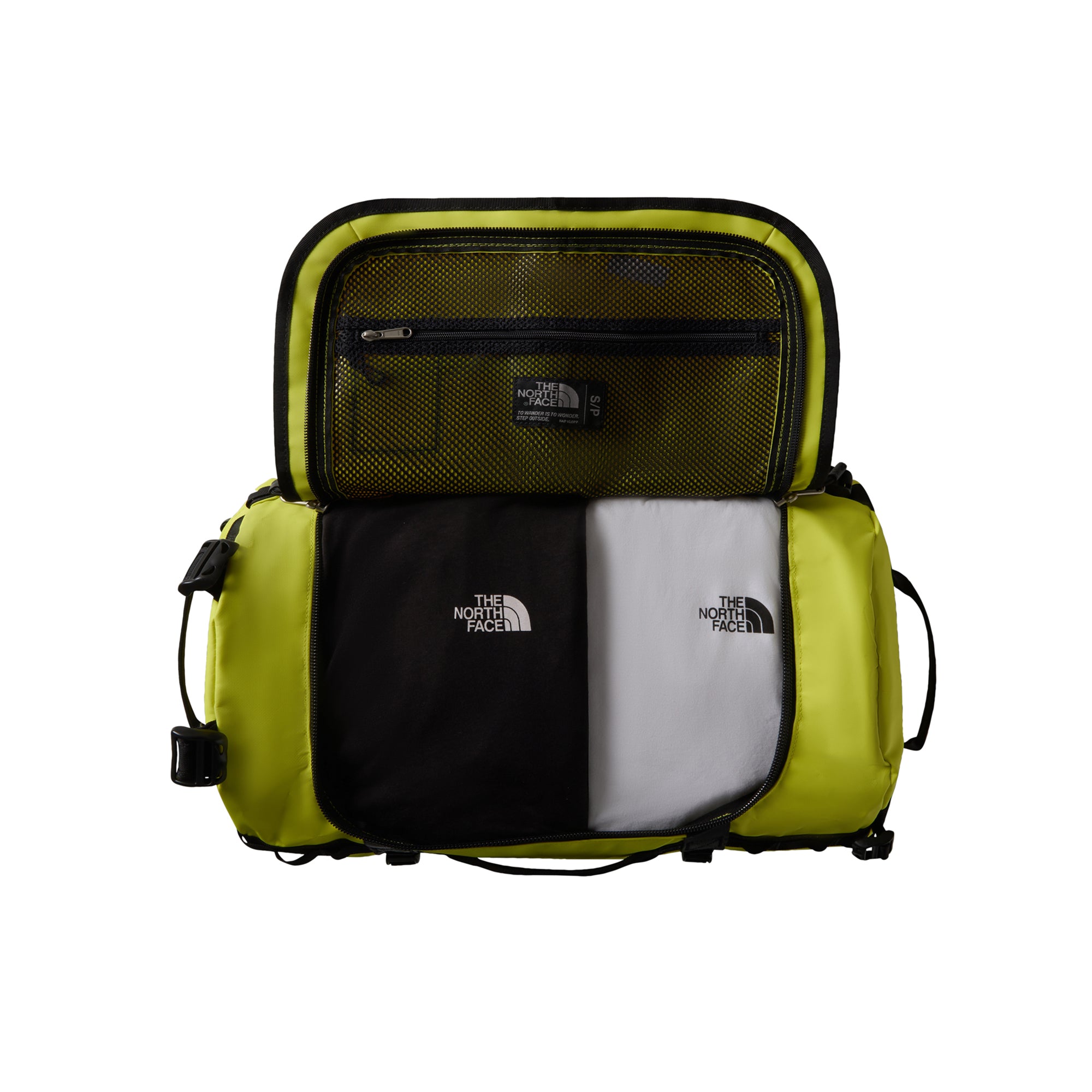 Borsone Base Camp Duffel S, con stampa logo laterale e chiusura a D