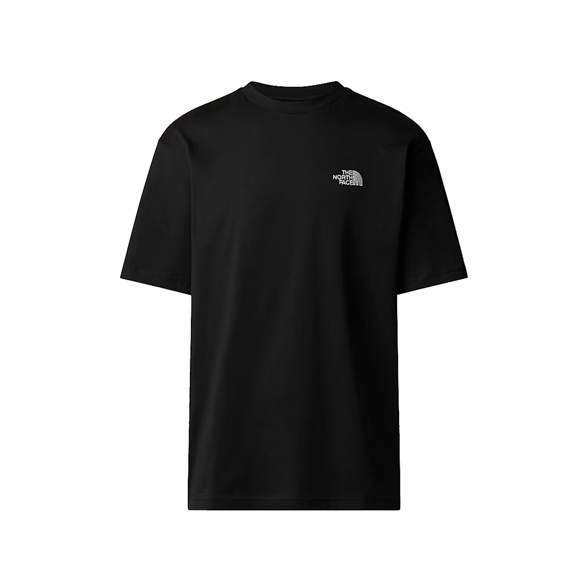T-shirt Uomo Nera, con doppio ricamo logo a contrasto e spalle scese 