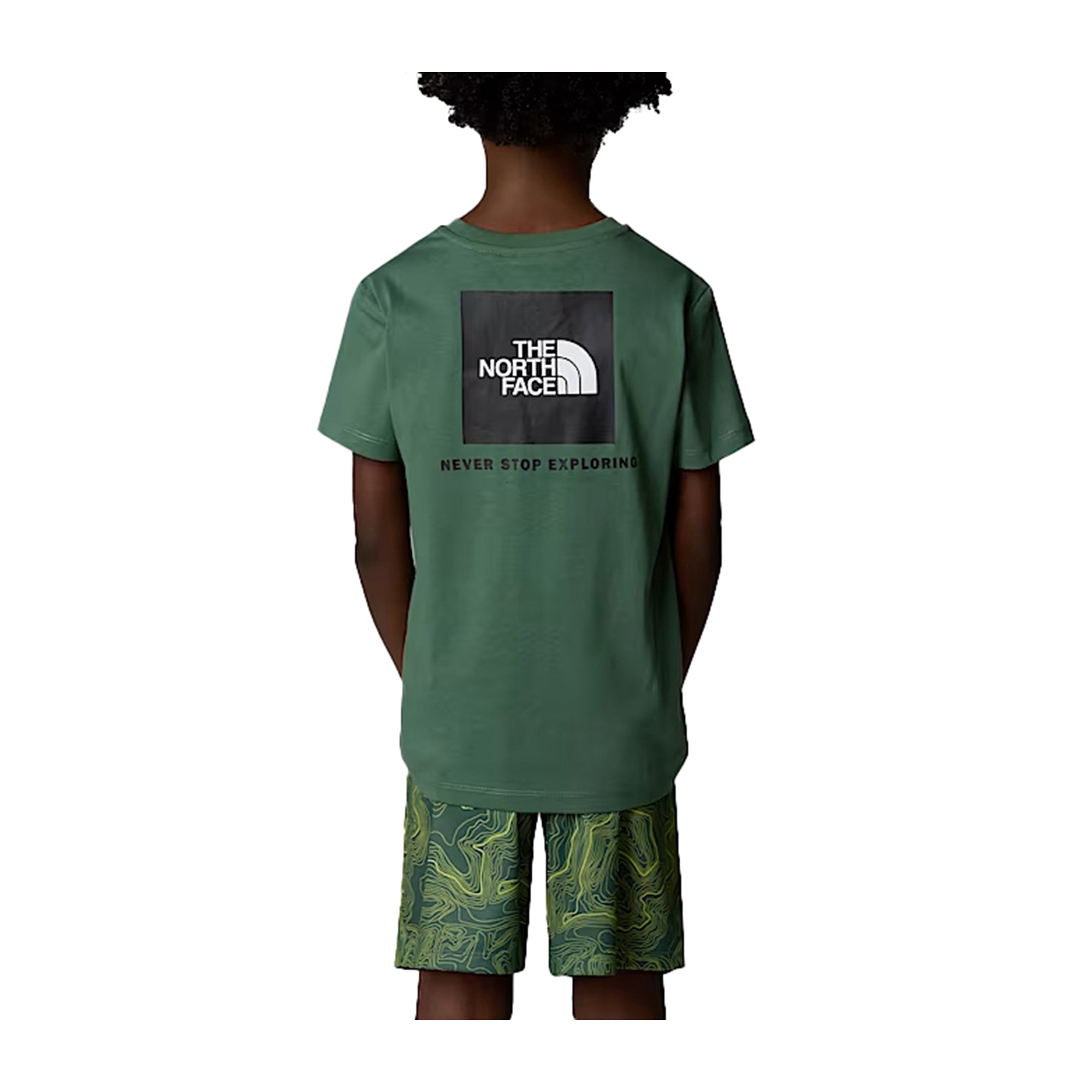 T-shirt Ragazzo a tinta unita, con box logo posteriore e micro logo sul petto 