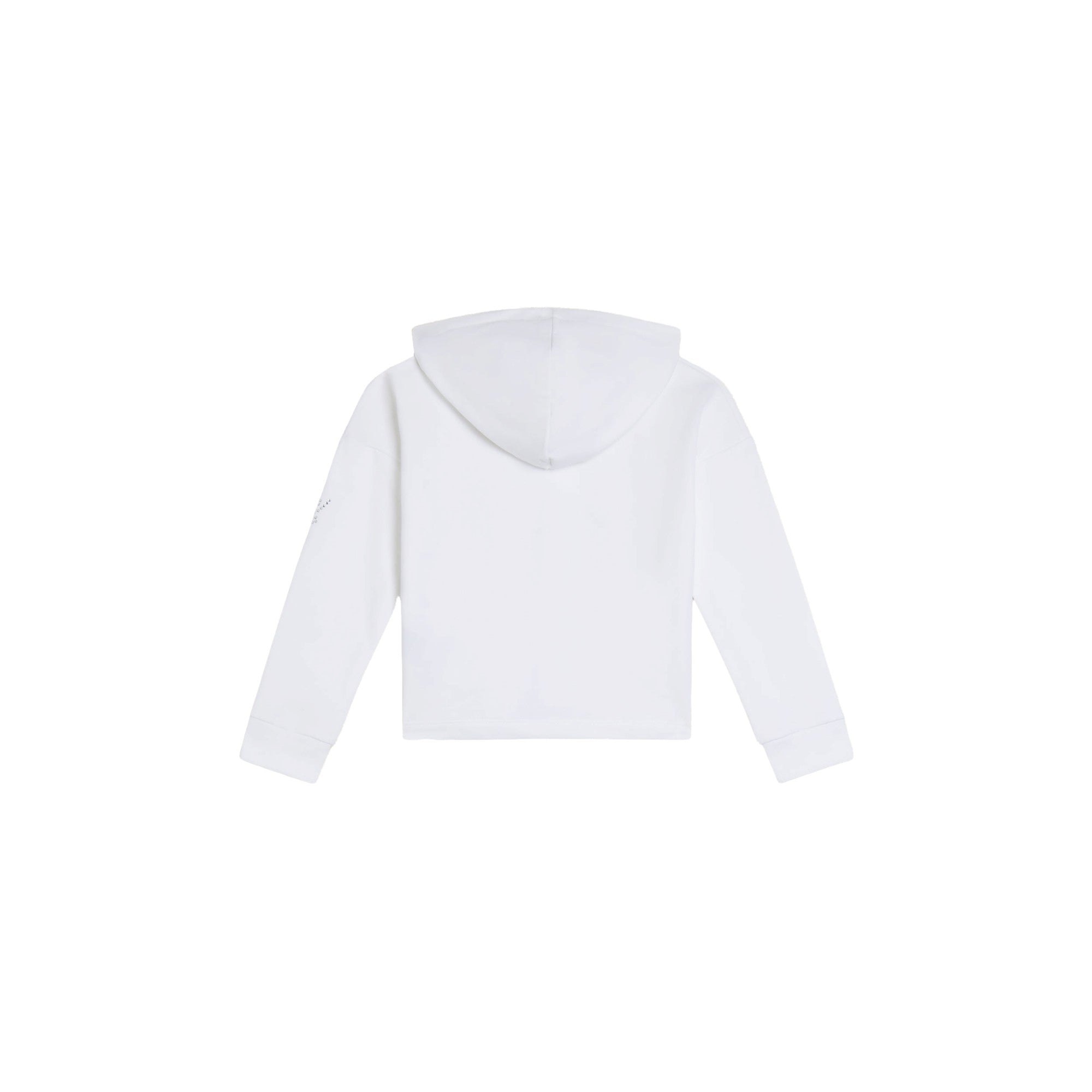 Felpa cropped Bambina con cappuccio e zip bianca retro