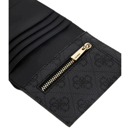 Portafoglio mini Donna con logo all over Nero