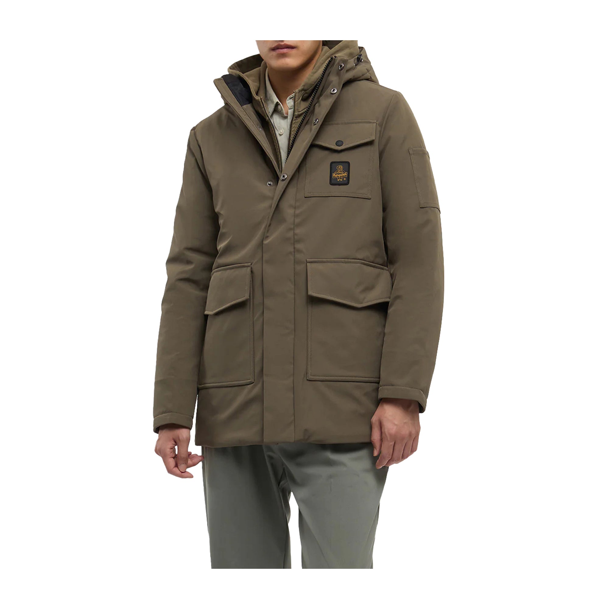 Parka Uomo Linneo con tasche Verde militare