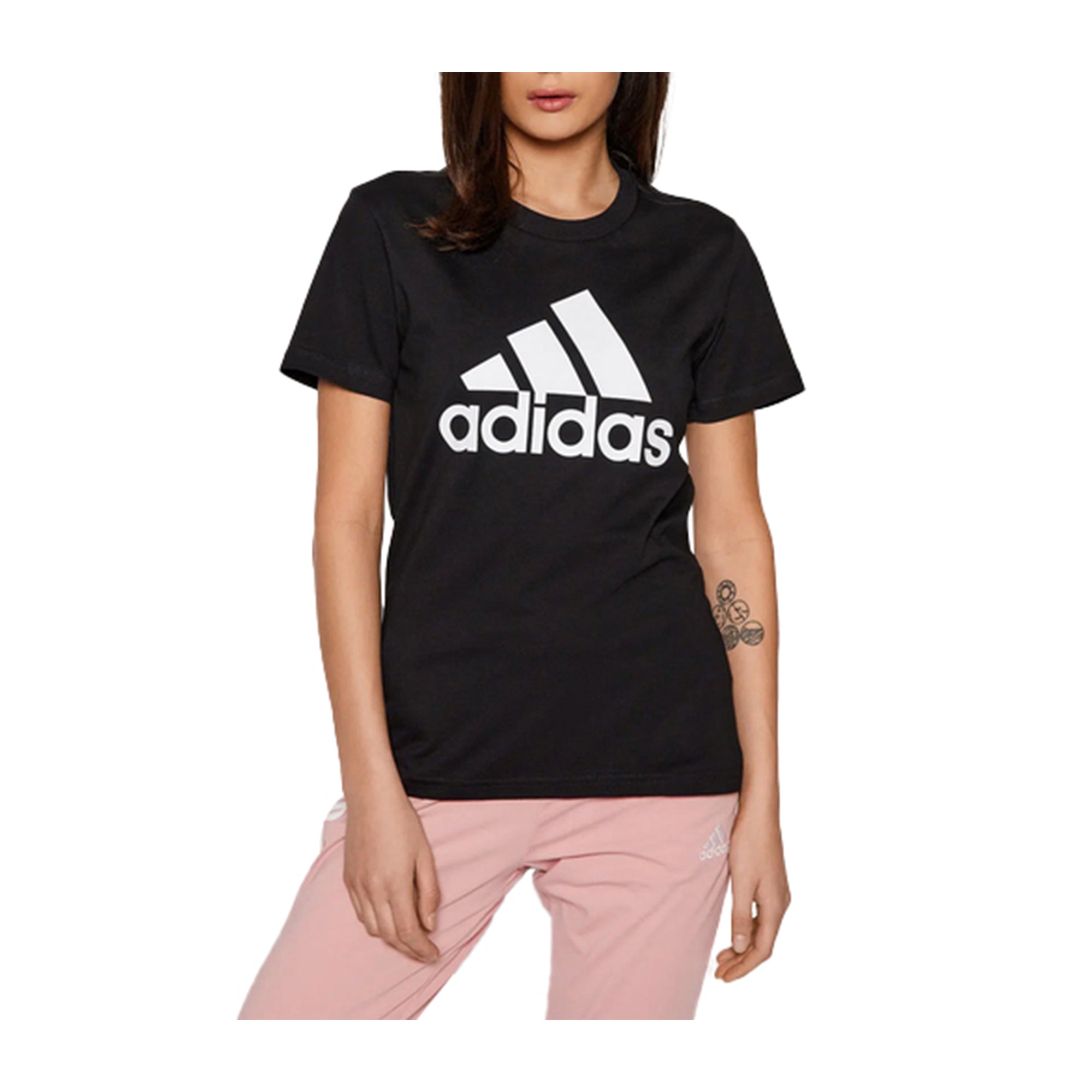 T-shirt Donna Adidas Nera Mezza Manica Girocollo