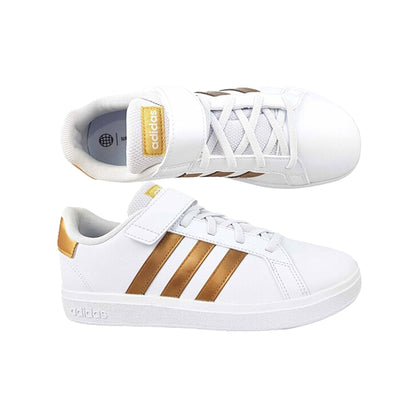 Sneakers Bambina Adidas modello Grand Court 2.0 Bianco/Oro