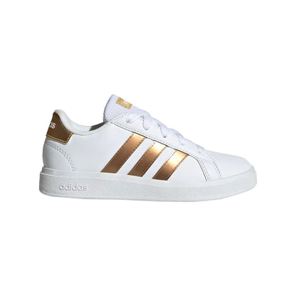 Sneakers Bambina Adidas Grand Court 2.0 Bianco e Oro