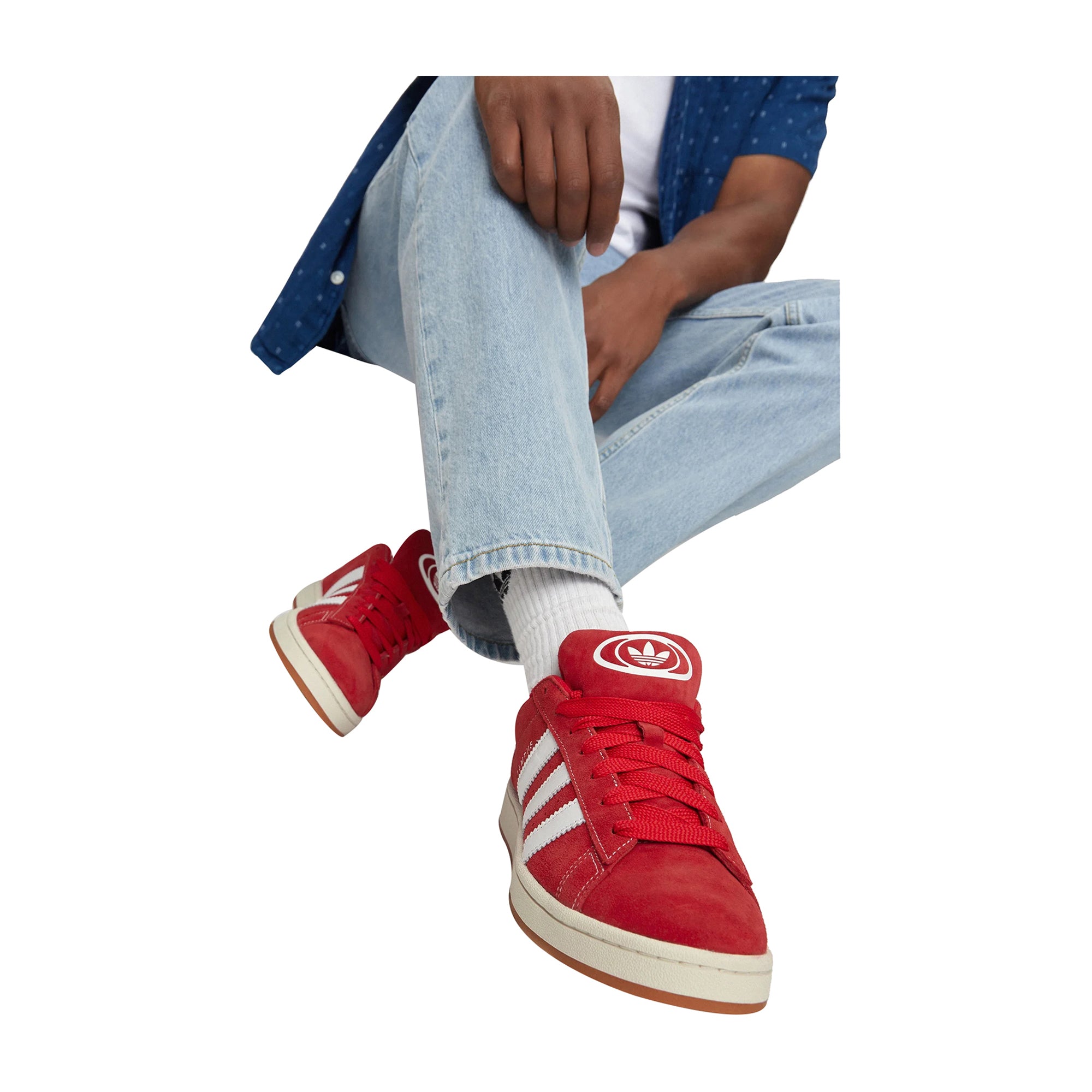 Sneakers Uomo Rosse Adidas Campus Scamosciate