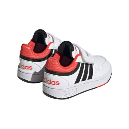 Sneakers Bambino Adidas Hoops 3.0 Bianco e Nero