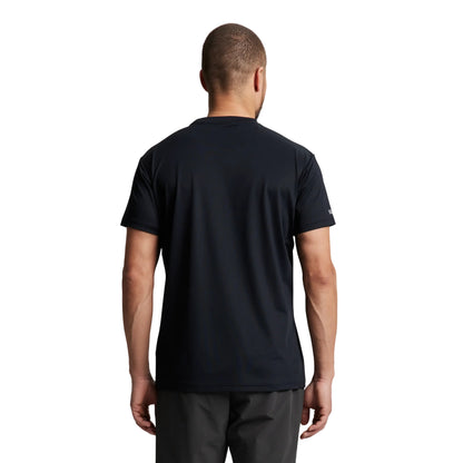  T-shirt Uomo Nera, Tech Piquet, a girocollo frontale