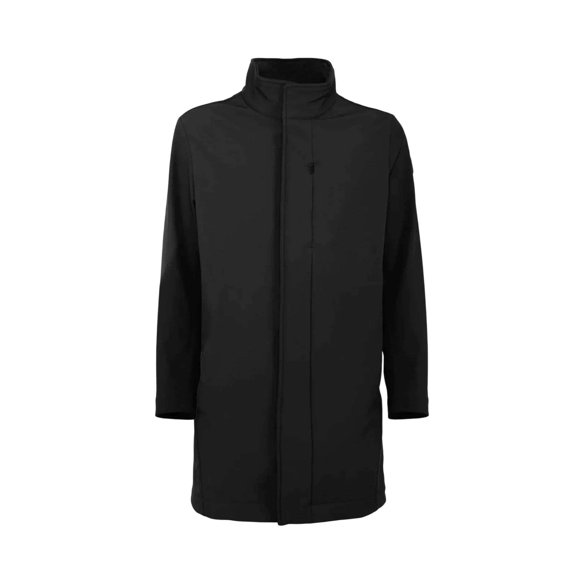 Giacca Uomo a collo alto, lunga , dall'effetto opaco Nera 