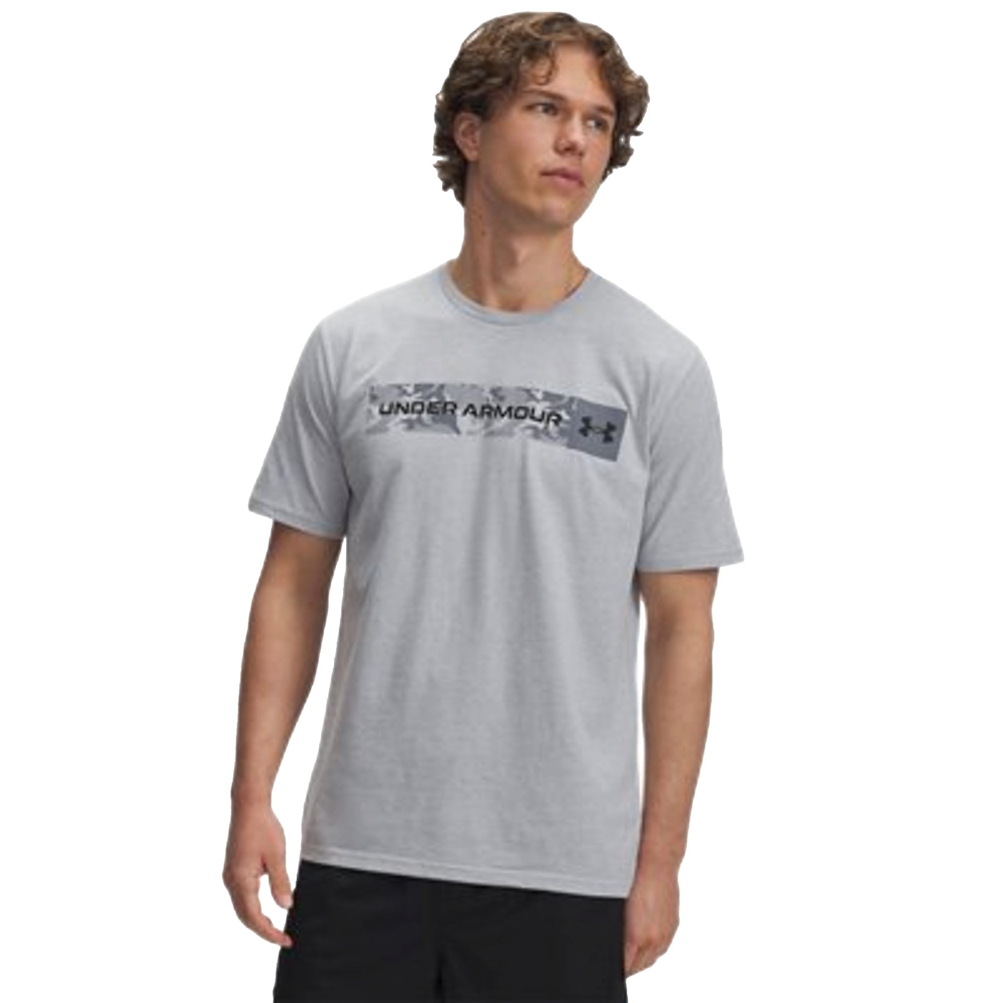 T-shirt Uomo Grigia Camo Chest Stripe
