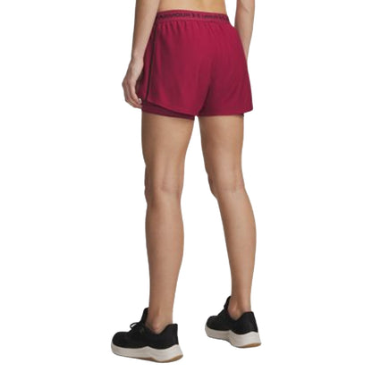Shorts sportivi Donna 2in1 Play Up rosso modella retro