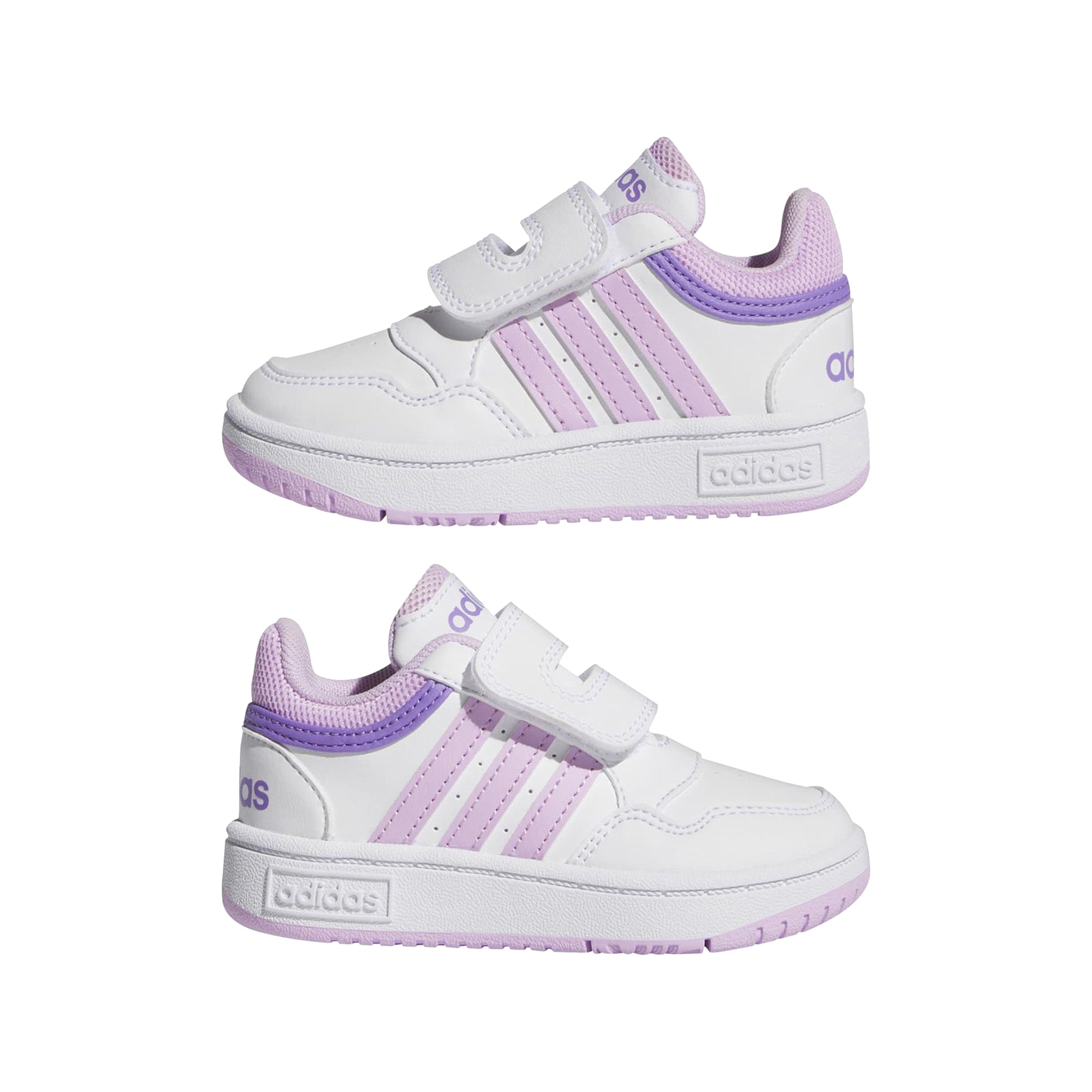 Sneakers Bambina Hoops 3.0 Adidas Bianco Lilla