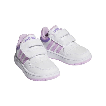 Sneakers Bambina Hoops 3.0 Adidas Bianco Lilla