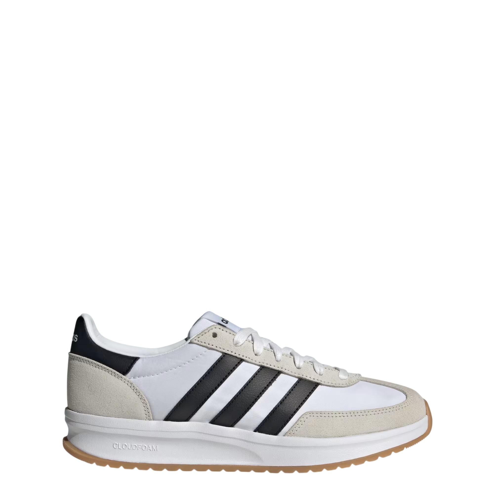 Sneakers Uomo, RUN 70s 2.0, con tomaia in tessuto Bianco ed iconiche 3 stripes Nere