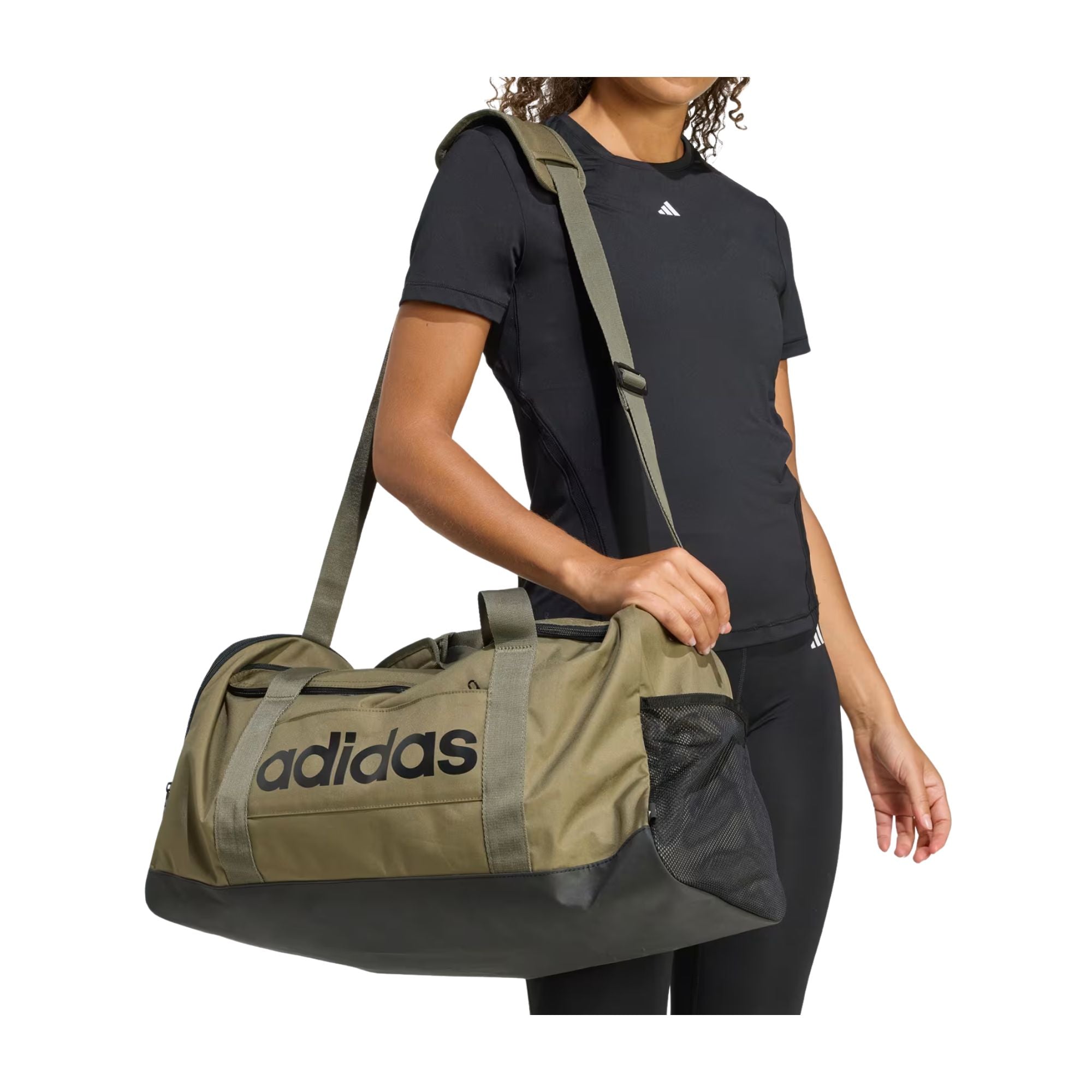 Borsone Unisex Linear Medium, con logo stampato e due tasche laterali 