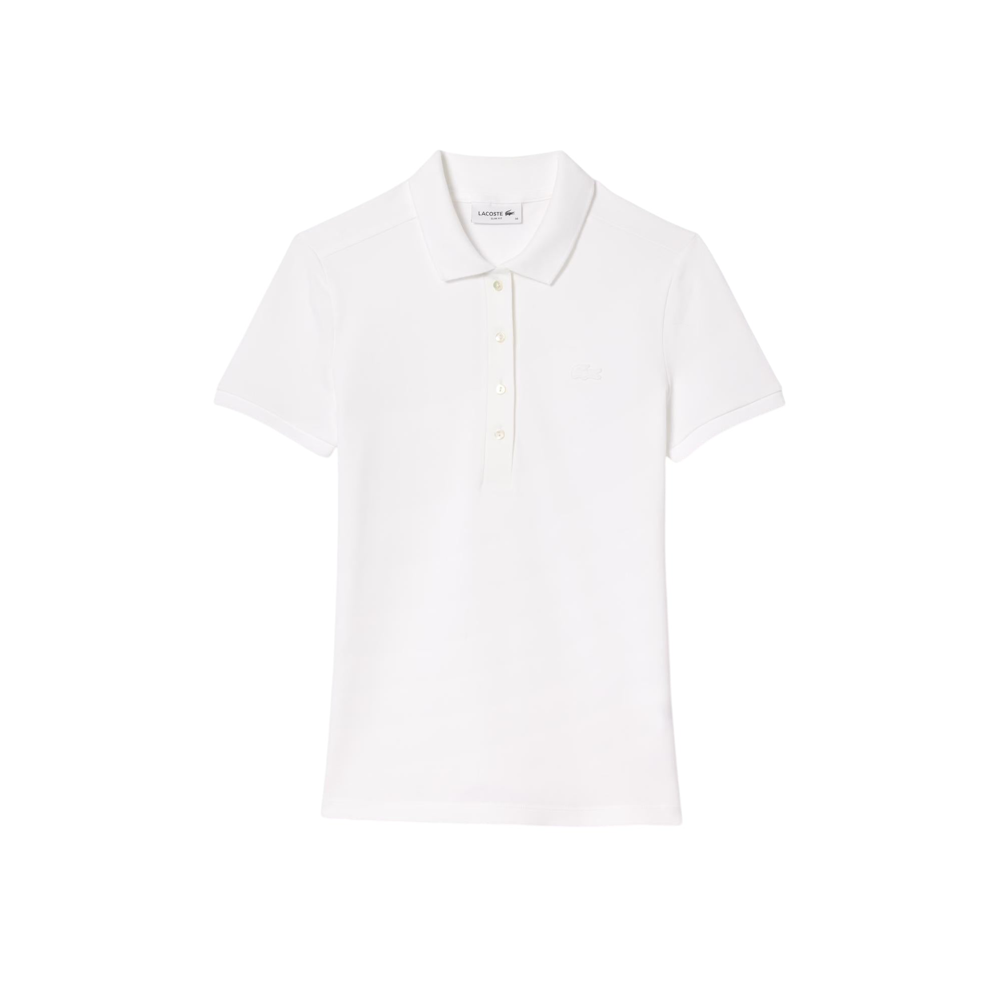 Polo a manica corta da donna in piqué di cotone stretch