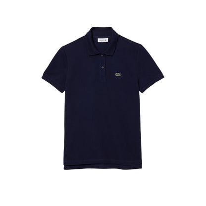 Polo da donna blu in petit piqué 