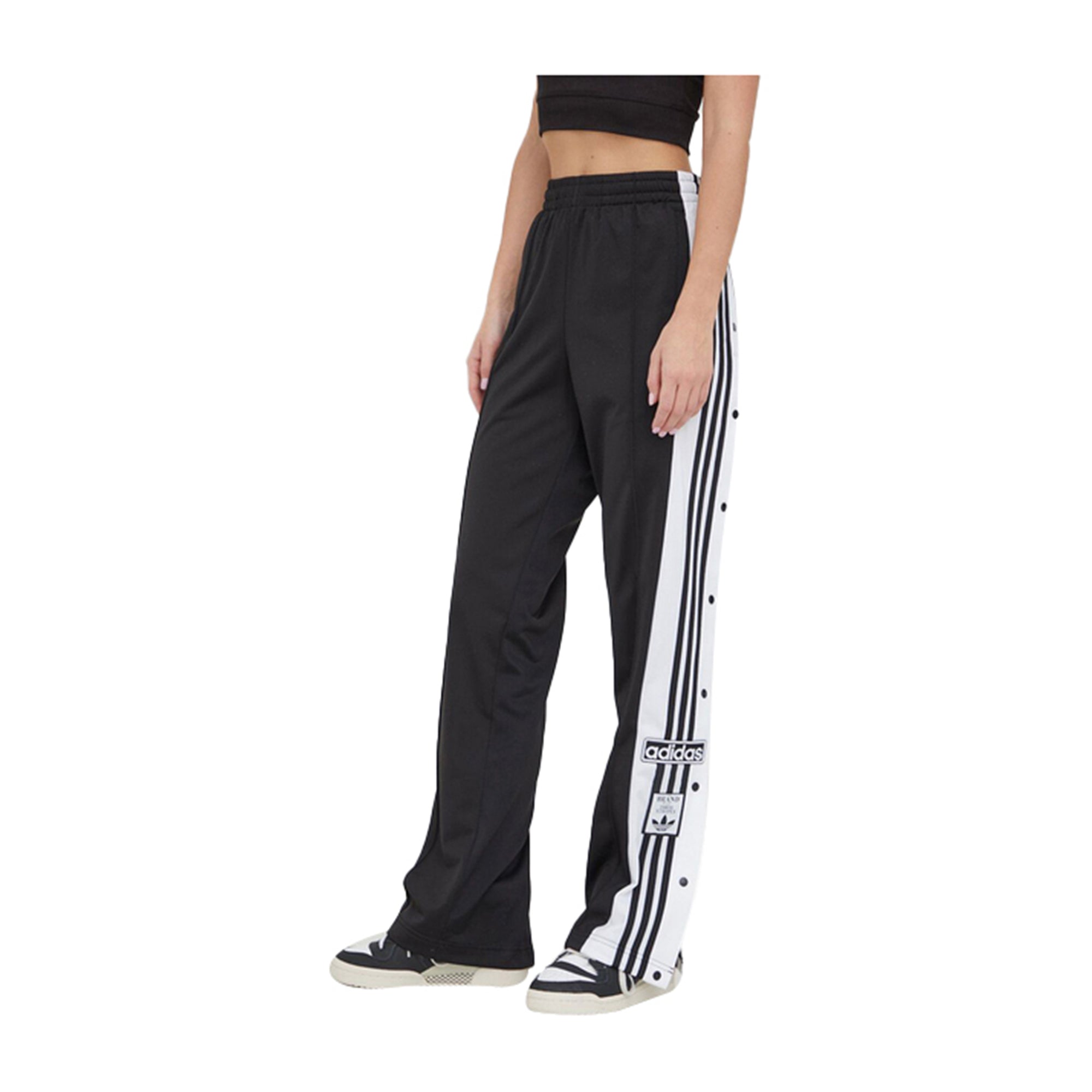 Pantalone Donna Adidas Bottoni Laterali Nero