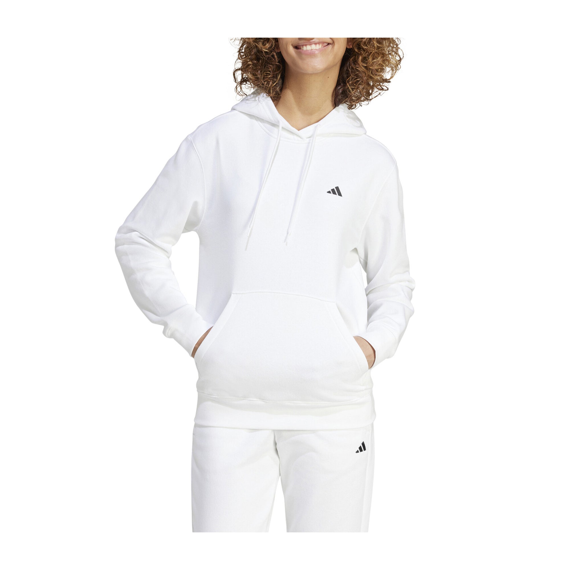 Felpa Donna Bianca Adidas Essentials Small Logo