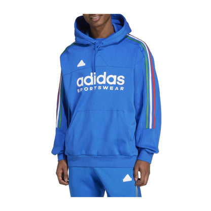 Felpa Uomo Blu Adidas Tiro con cappuccio e tasca