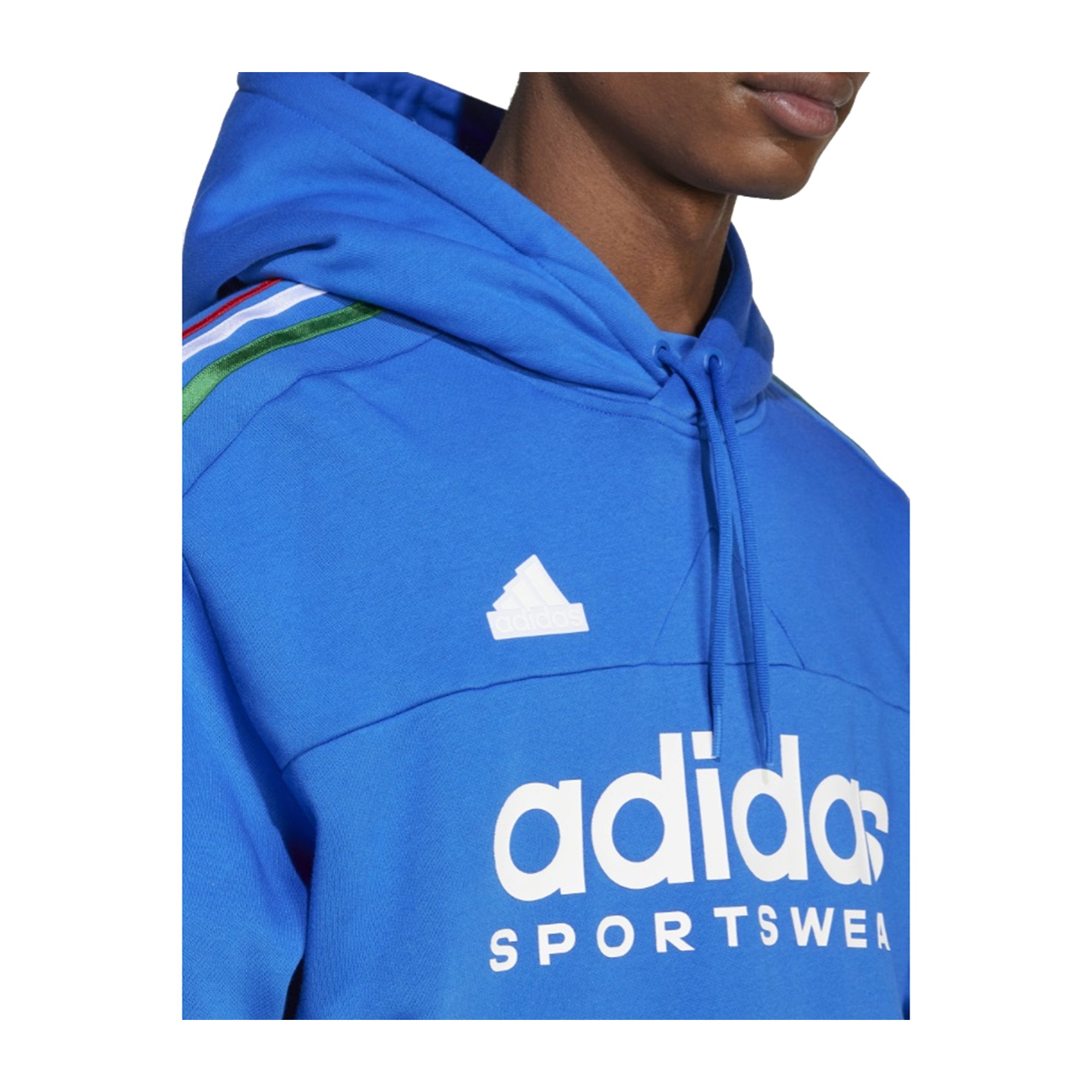 Felpa Uomo Blu Adidas Tiro con cappuccio e tasca