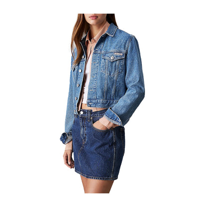 Giacca Donna in denim modello cropped