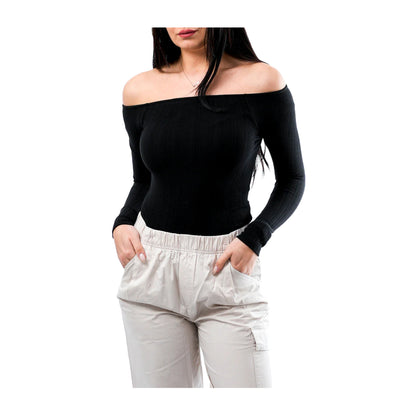 Top Donna Nero Calvin Klien Spalle Scoperte