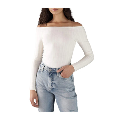 Top Donna Bianco Calvin Klien Spalle Scoperte