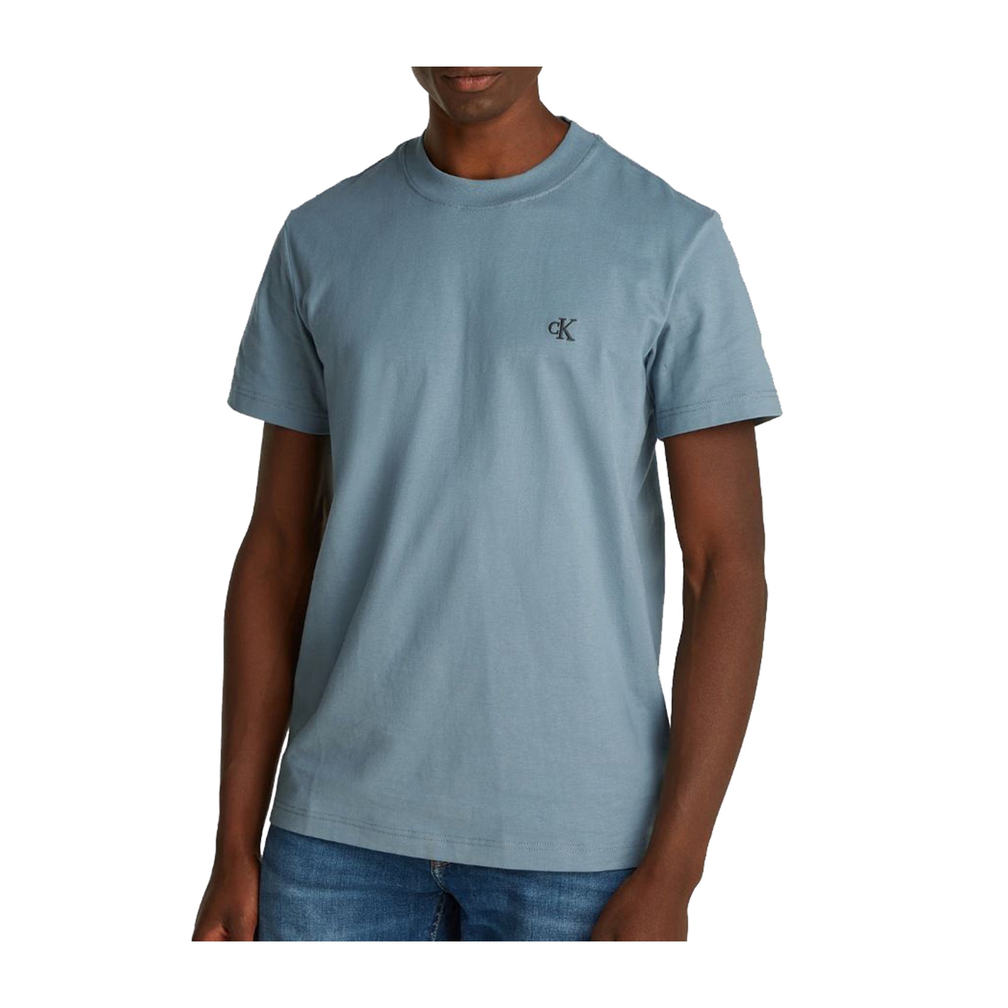 T-shirt Uomo Calvin Klein Celeste Micro Logo