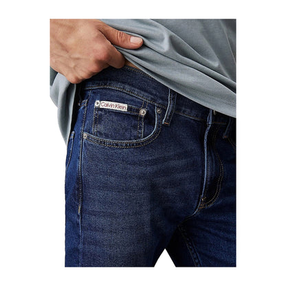 Jeans Uomo Calvin Klein Slim Taper Sottile, Denim Dark