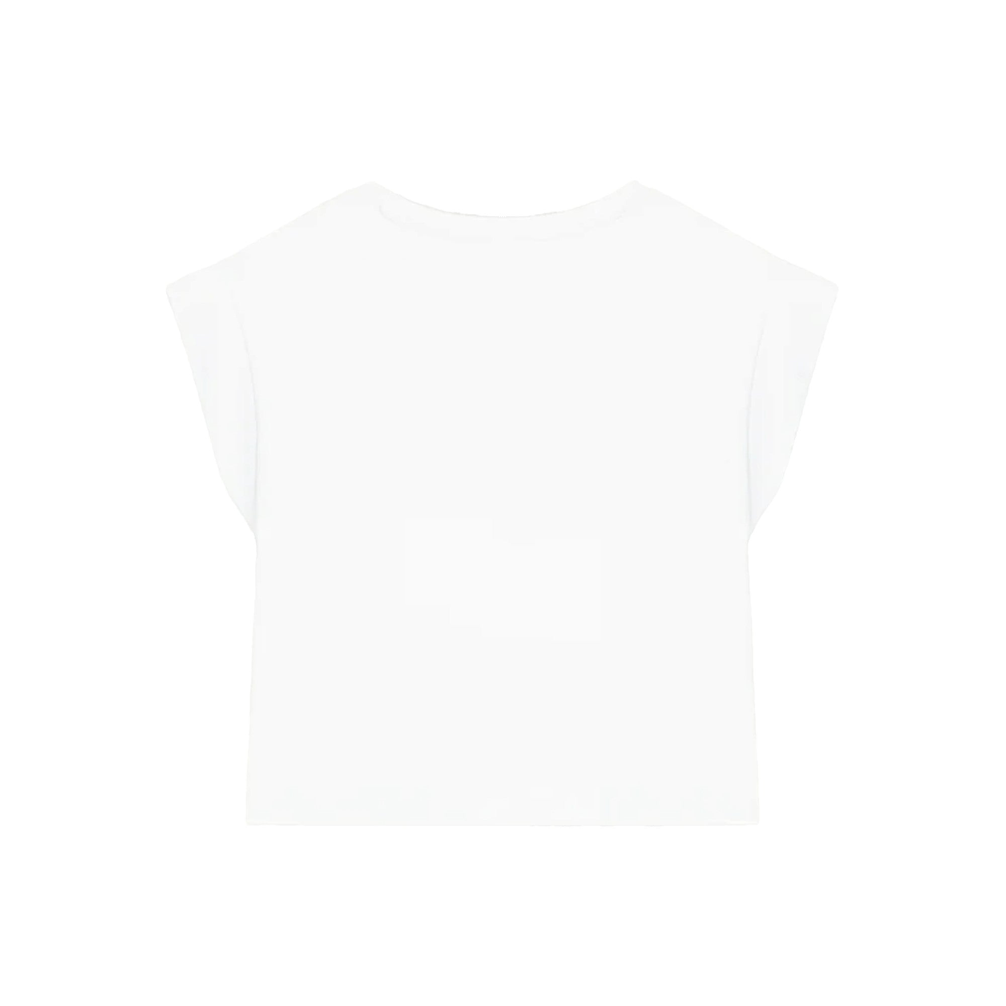 T-shirt Bambina bianco con mini logo a contrasto retro