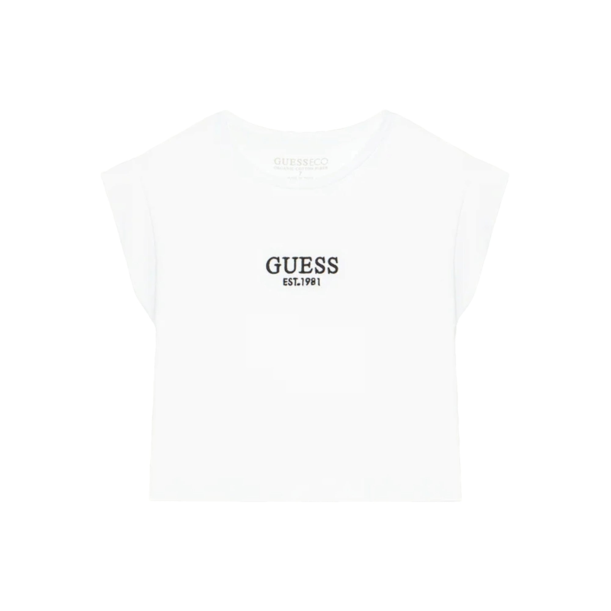 T-shirt Bambina bianco con mini logo a contrasto