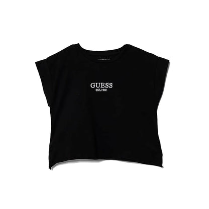 T-shirt Bambina in nero con mini logo