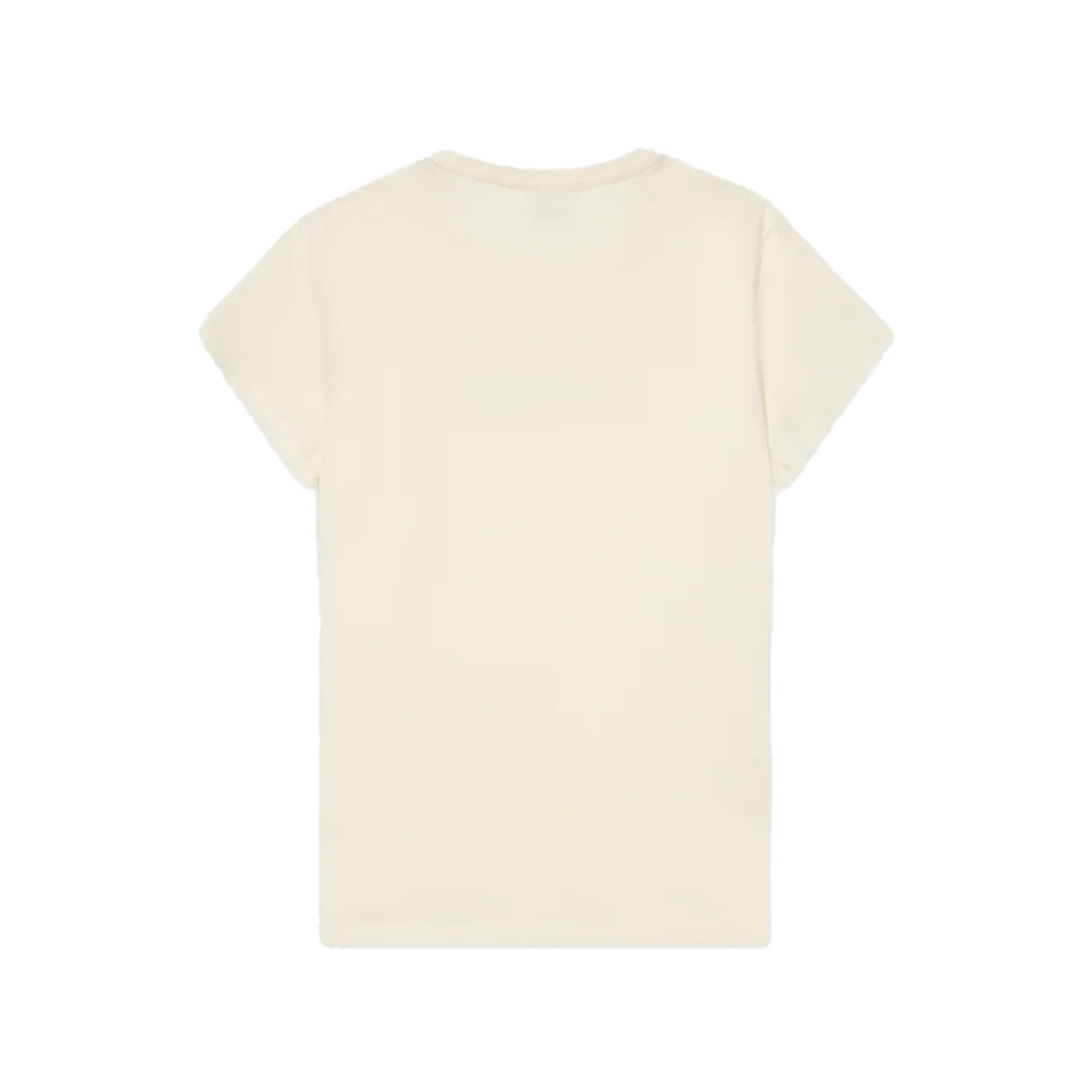 Guess T-shirt Bambina Beige con logo strass