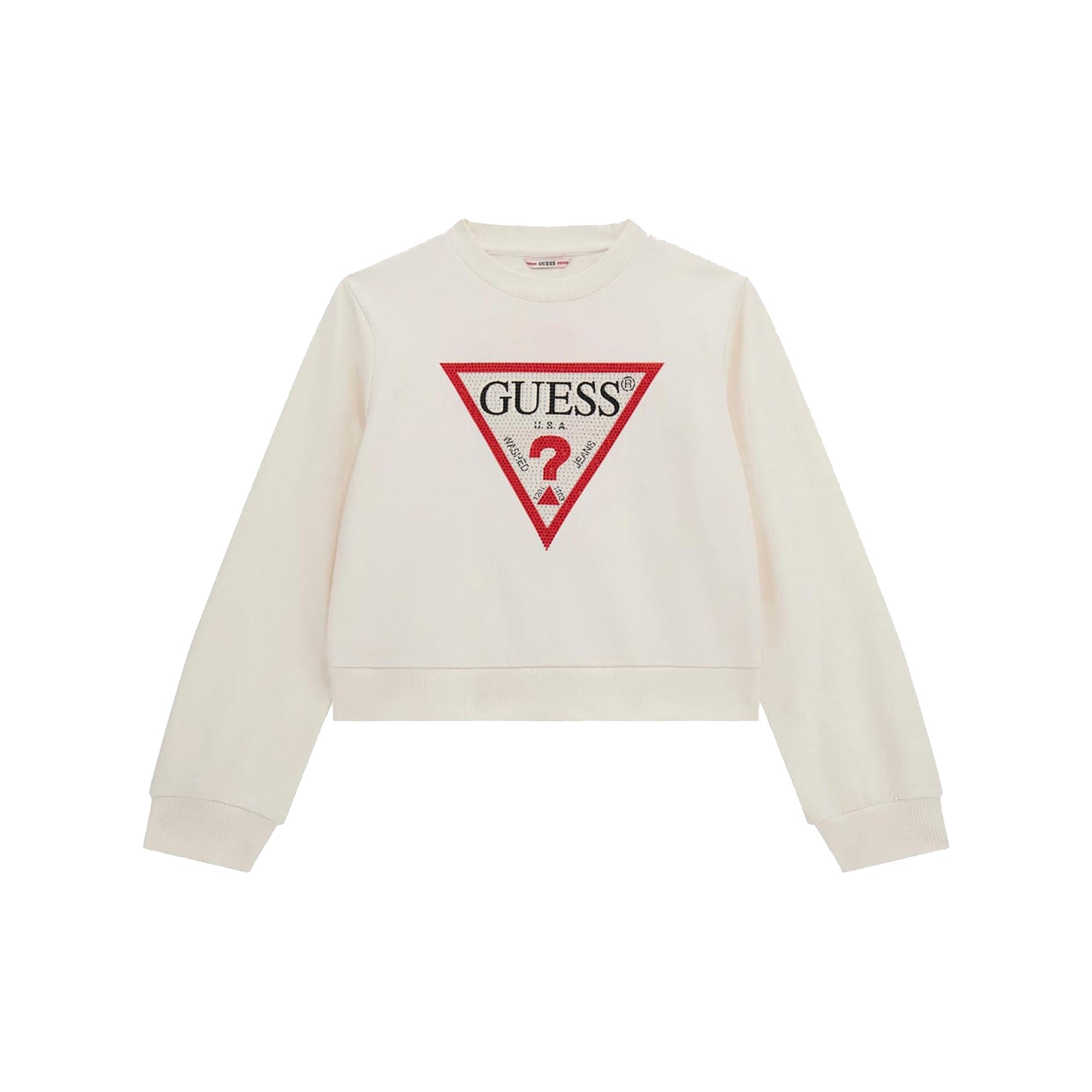 Guess Felpa Junior con logo triangolo stampato