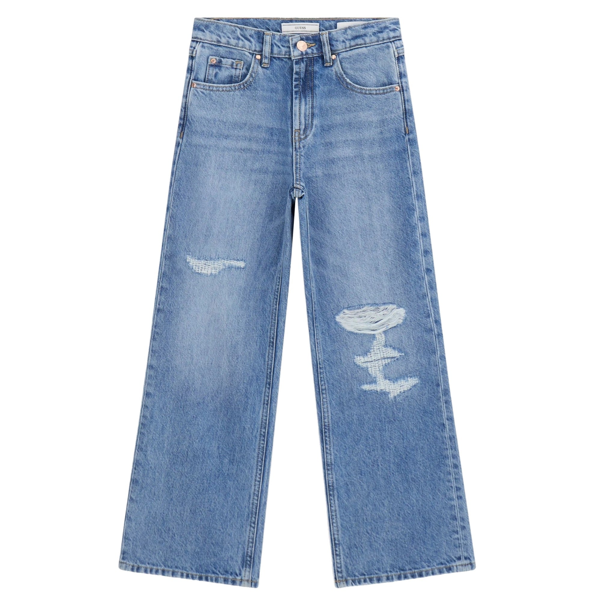 Jeans Bambina a gamba larga con strappi