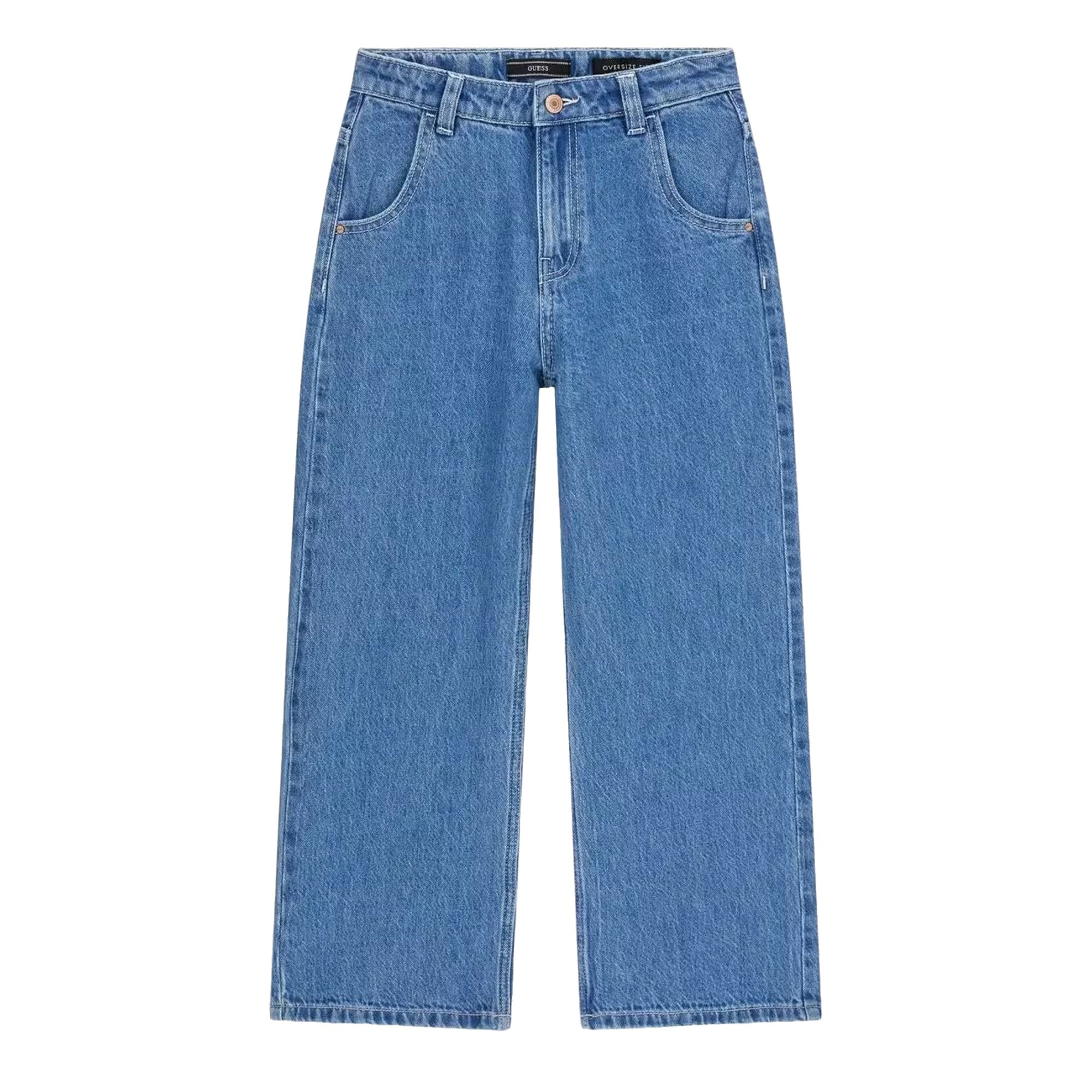 Jeans Bambina wide leg con logo retro