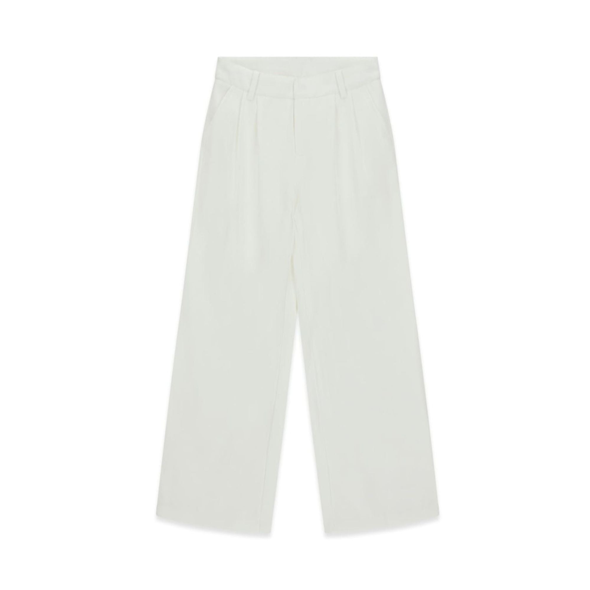 Pantalone Bambina a palazzo in twill bianco