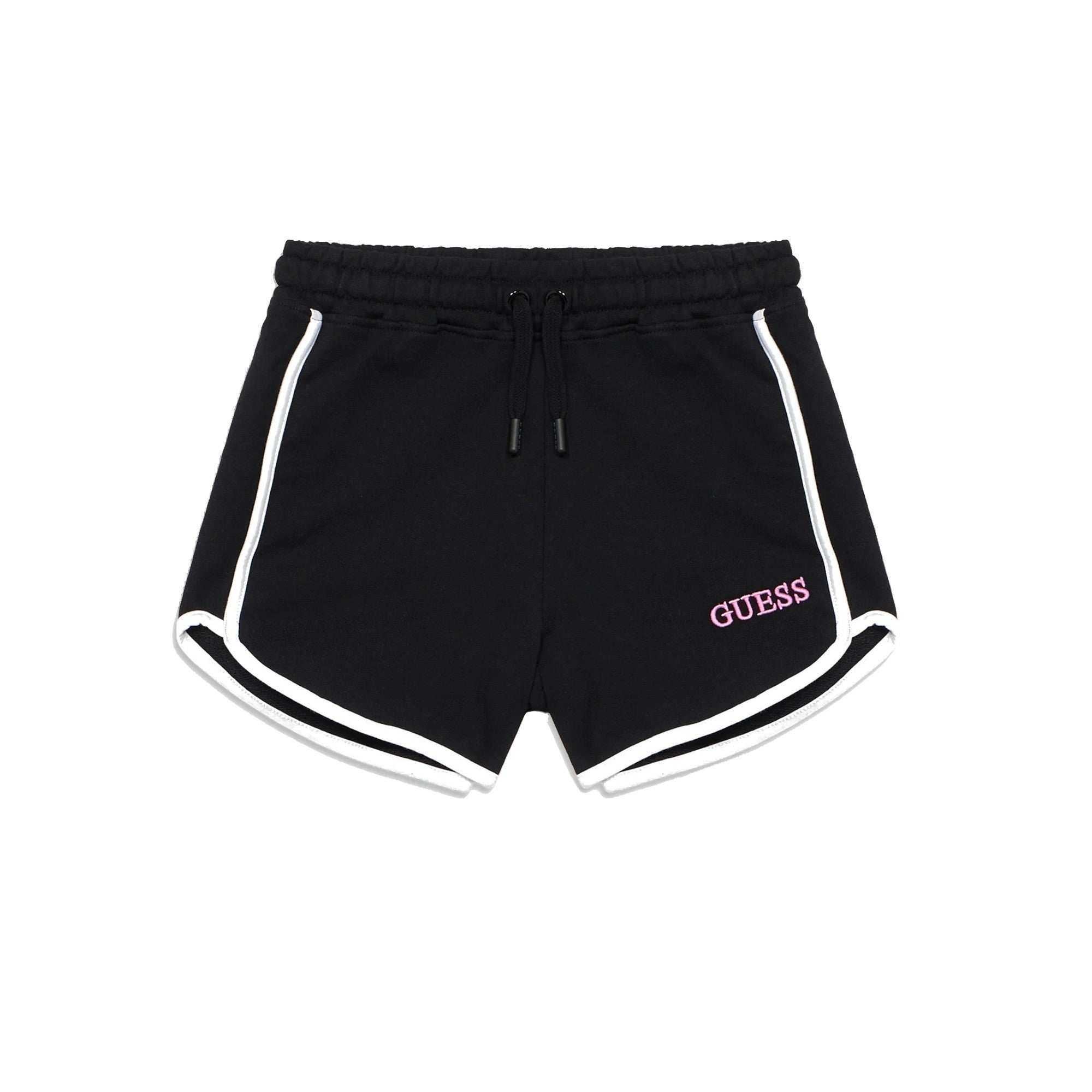Shorts Bambina in nero con bordi bianchi